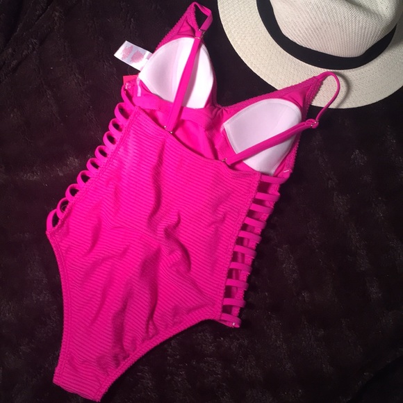 🌊Mossimo Ribbed Hot Pink One Piece S🌊 - Picture 6 of 8